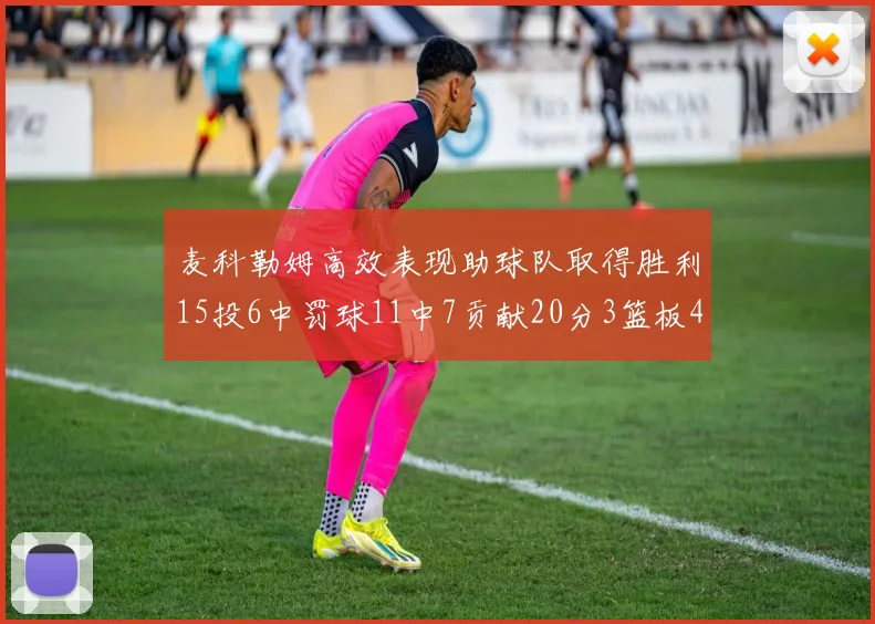 麦科勒姆高效表现助球队取得胜利15投6中罚球11中7贡献20分3篮板4助攻